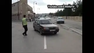 Drunk driver & traffic police Guba AZERBAIJAN