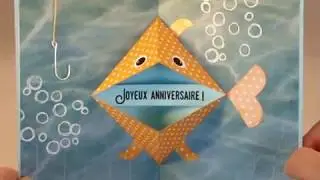 Carte poisson rouge pop up