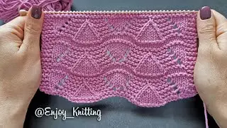 ЧУДЕСНЫЙ Ажурный Узор Спицами Треугольники | How to knit Lacy Pyramids Stitch pattern