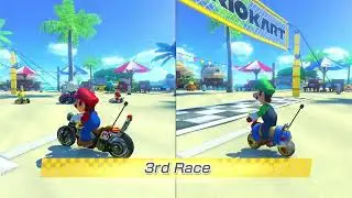Mk8DX | Shell cup | 2 Player | Mario vs Luigi