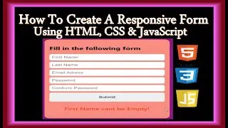 Responsive Form In HTML & CSS & JavaScript | Responsive Form Using VSCode