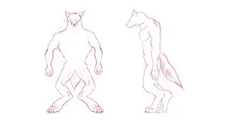 Speed Art - Drawing a werewolf for moddeling in Blender [Part 1]