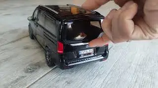 Mercedes Benz V CLASS AMG LINE 2018 Black fully opened model Norev 1:18 unboxing