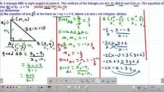 MATH: FORM2: EQUATIONS OF A STRAIGHT LINE: LESSON 8 (KCSE 2022 PP1 NO.19)
