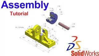 SolidWorks Assembly drawing Tutorial for beginners | Belt Roller Support Assembly in SolidWorks