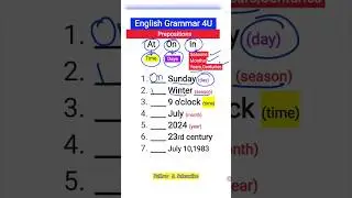 at in on prepositions #english #grammar #in #on #at #preposition #kannada Study gk4u