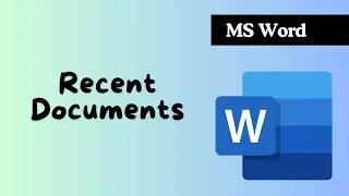 MS Word - Open recent documents #msword #wordprocessor
