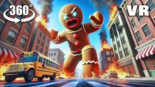 VR 360° GIANT GINGERBREAD MAN in the City