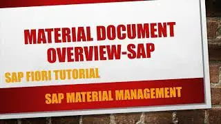 How to view material document in SAP FIORI