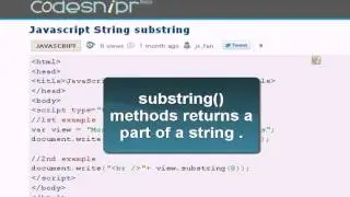 JAVASCRIPT Tutoriral : string substring