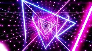 ✨ Glowing Neon Triangle Tunnel | 8H 4K Seamless Loop Stage Background