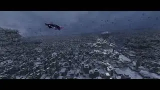 Sci Fi city animation flying cars