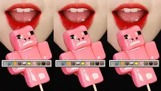 VERTICAL MUKBANG MINECRAFT FOOD, HONEYCOMB, SUGAR FONDANT TANGHULU EATING SOUND ASMR 🍯