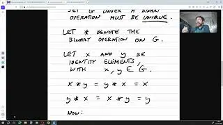 How to Prove that an Identity Element of a Set G under a Binary Operation must be Unique, 