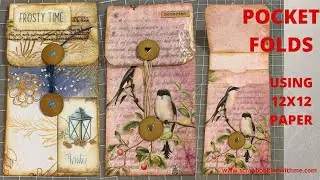 MASS MAKING POCKET FOLDS | USING UP 12X12 SCRAPBOOK PAPER | TUTORIAL