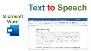 Microsoft word  Text to Speech