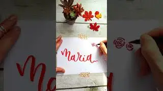 🎀 María ❤️🍁 #shorts #brushpen #diy #lettering #art #handlettering #bujo #calligraphy