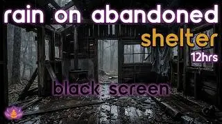 [Black Screen] Safe Inside Old Shelter | Rain on Abandoned Shelter – No Thunder | Sleep Rain Sounds