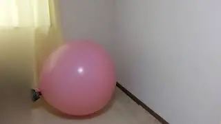 Pink big balloon inflation