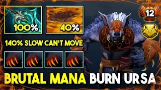 BRUTAL MANA BURN HARD CARRY Ursa With Disperser Item Build 140% Slow Movement Speed Attack DotA 2