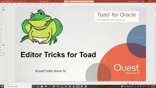 Editor Tricks and Tools in Toad for Developers