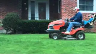 Lawn Mower piggy back ride