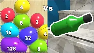 ★BLOB MERGE 3D/vs ROLLING DOWN BOTTLE ‰ASMR GAMEPLAY Android iOS ★Number Math Games