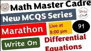 Math Master Cadre | Differential Equations| Most Important MCQs |Ch-08 |New Classes|Deeply Explained