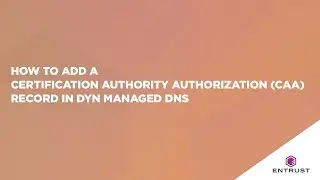 How to add a Certification Authority Authorization (CAA) record in Dyn Managed DNS