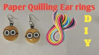 Quilling 3d Miniature Minion Earrings. Step by step instructions. DIY Earrings