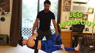 LEG WORKOUT *USING MY GF AS A BARBELL*