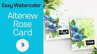 Messy Watercolor Rose Hand Made Card