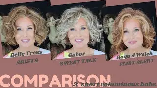 COMPARISON Wig Review | ARISTA | SWEET TALK | FLIRT ALERT | 3 Short Curly BOB styles with VOLUME!