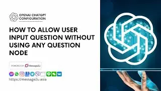 Video 9 How to allow user input question without using any Question Node