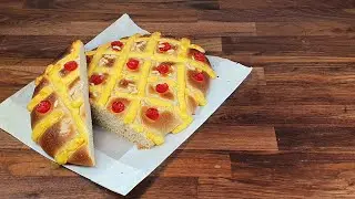 Como hacer coca de san Juan  (brioche) facil, rico y en casa, tambien receta de crema pastelera