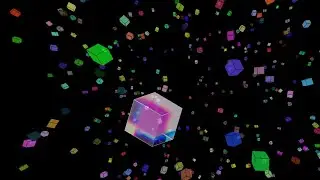 Create 3D cube floating animation in space using THREE JS