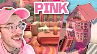 i built a house in The Sims 4 but it's ALL PINK 🩷