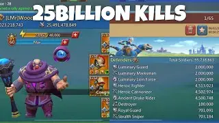 WOODYQ8 CROSSING 25BILLION KILLS - 2BILLION MIGHT! 95MILLION SOLDIERS ZEROED  - Lords Mobile