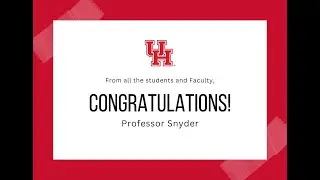 Professor Snyder Retirement Video 2024 - University of Houston Digital Media Program