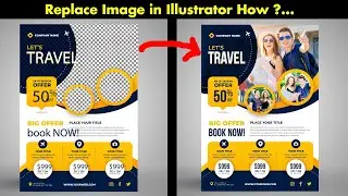 How To Replace Media and Text In Illustrator Template Urdu / हिन्दी