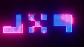 Blender Animation - Pixel Factory logo HUD (Eevee Engine)