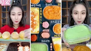 new video asmr mukbangasmr/kwai dessert mukbang,/mochi eating,creperoll cake chocolate #asmr
