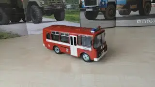 Обзор модели Паз-32053 "Пожарный", масштаб 1:43, "Autotime".