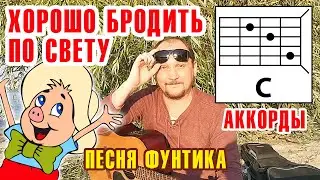 ХОРОШО БРОДИТЬ ПО СВЕТУ (ДОБРОТА) ПЕСНЯ ФУНТИКА ИЗ МУЛЬТФИЛЬМА (КАК ИГРАТЬ НА ГИТАРЕ) АККОРДЫ И БОЙ