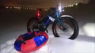 Ватрушка катание ночью