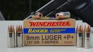 Winchester Ranger T-Series 9mm +P+ 127 gr JHP AMMO TEST