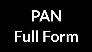 Full form of PAN