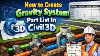 Gravity How can Create Gravity System part List In Civil 3d #autocadcivil3d