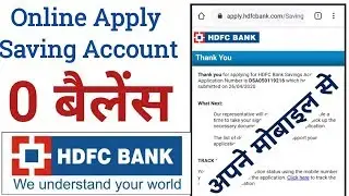 HDFC Regular savings account open Online /open HDFC Bank account Online / Bank Info