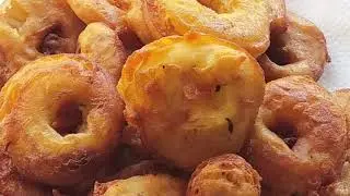 Пончики с яблоками.Яблочные кольца.
